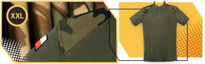 Koszulka polo wojskowa MON 304A Wojska Polskiego polówka męska khaki XXL Linia regular
